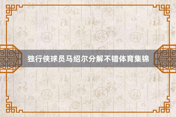 独行侠球员马绍尔分解不错体育集锦