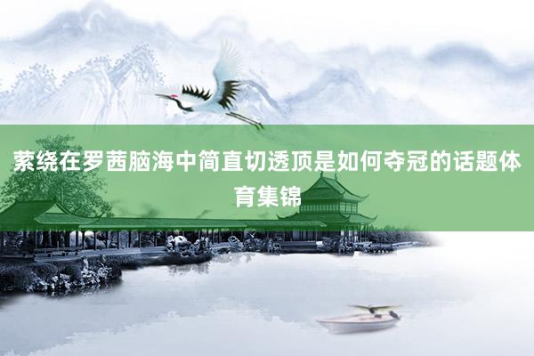 萦绕在罗茜脑海中简直切透顶是如何夺冠的话题体育集锦