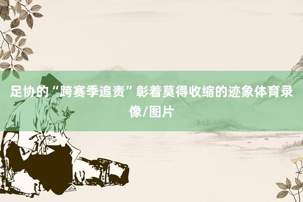 足协的“跨赛季追责”彰着莫得收缩的迹象体育录像/图片